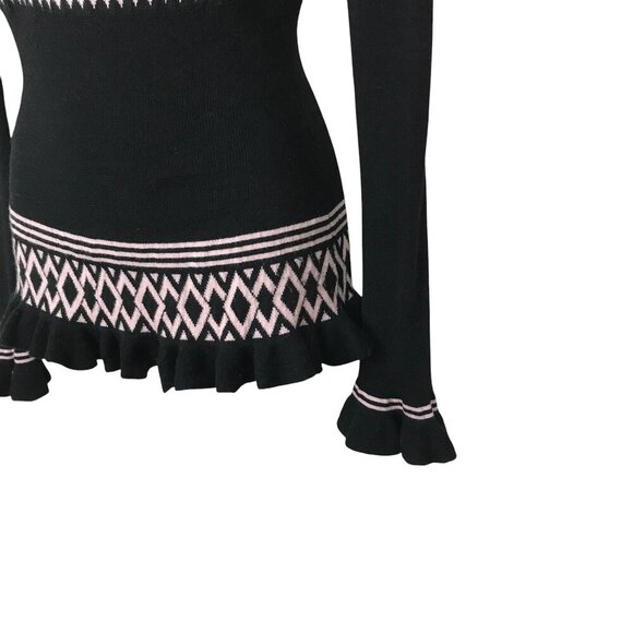 Milly Of New York Black And Pink Y2K Sweater Size M - Picture 4 of 9